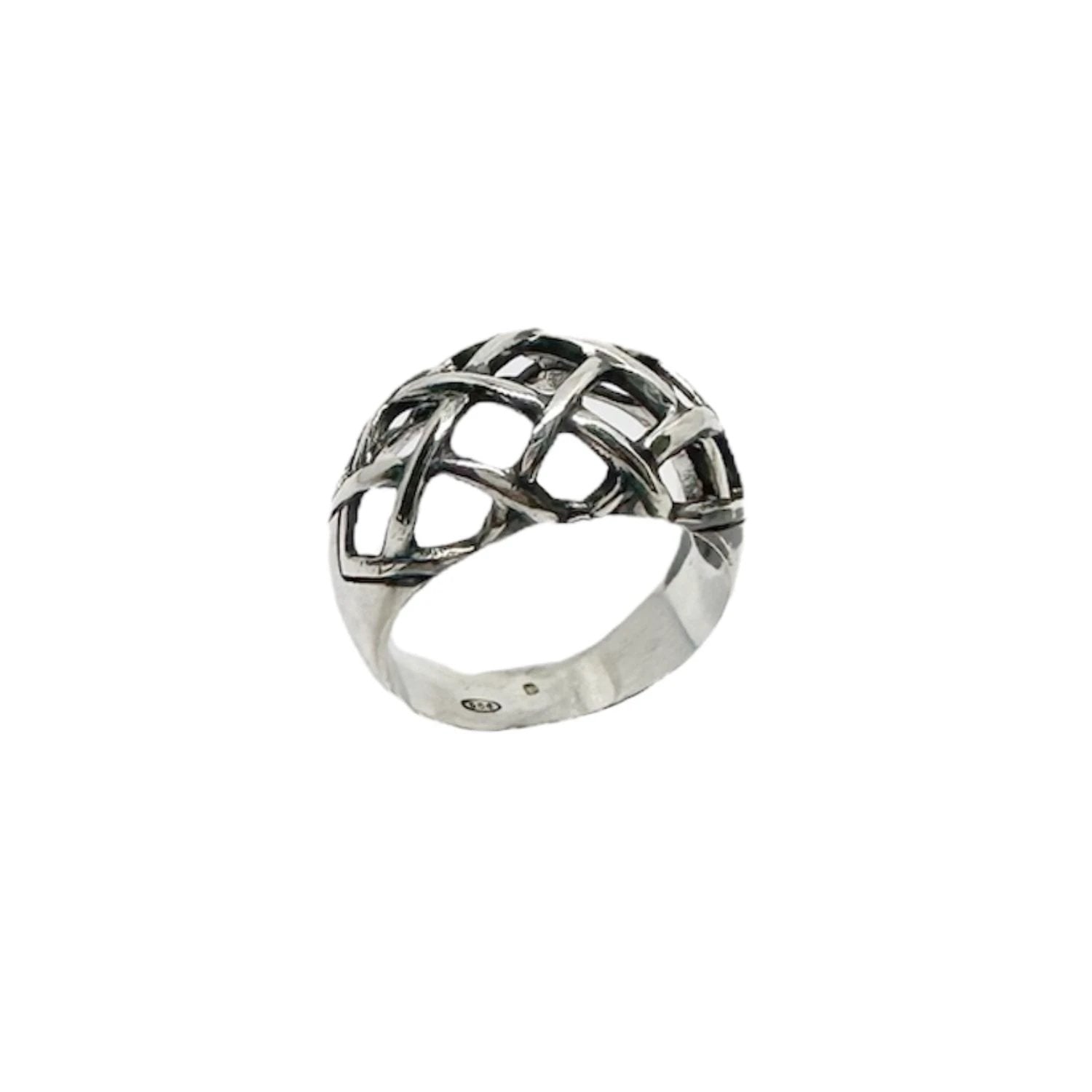 Sterling Silver Statement Ring – Woven Dome Design by Tg-Jewellery By Tamara Gervasio (woven-dome-ring-sterling-silver-925-statement-ring)