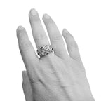 Sterling Silver Statement Ring – Woven Dome Design by Tg-Jewellery By Tamara Gervasio (woven-dome-ring-sterling-silver-925-statement-ring)