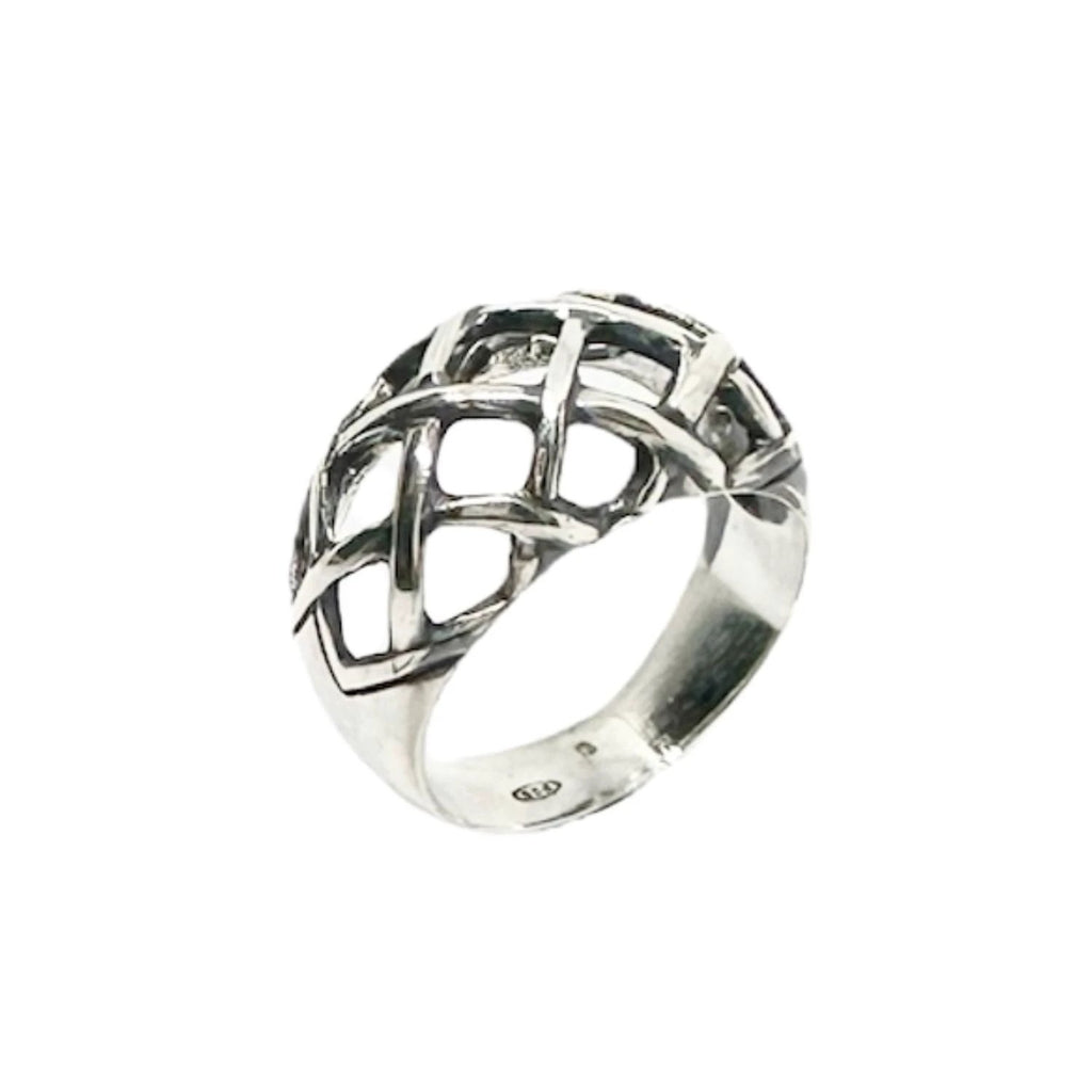 Sterling Silver Statement Ring – Woven Dome Design by Tg-Jewellery By Tamara Gervasio (woven-dome-ring-sterling-silver-925-statement-ring)