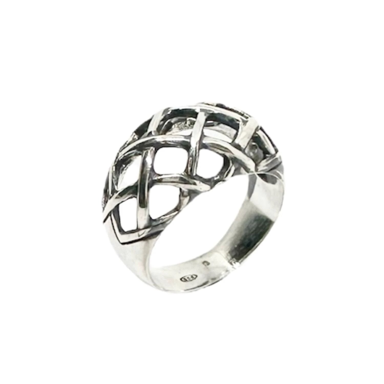 Sterling Silver Statement Ring – Woven Dome Design by Tg-Jewellery By Tamara Gervasio (woven-dome-ring-sterling-silver-925-statement-ring)