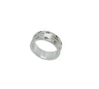 Men's Silver Ring - One of a Kind Handmade Chunky Band by Tg-Jewellery By Tamara Gervasio (one-of-a-kind-dots-ring-handmade-chunky-silver-band-for-men)