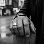 Men's Silver Ring - One of a Kind Handmade Chunky Band by Tg-Jewellery By Tamara Gervasio (one-of-a-kind-dots-ring-handmade-chunky-silver-band-for-men)