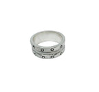 Men's Silver Ring - One of a Kind Handmade Chunky Band by Tg-Jewellery By Tamara Gervasio (one-of-a-kind-dots-ring-handmade-chunky-silver-band-for-men)
