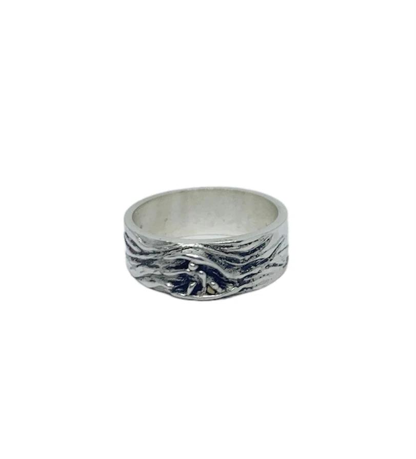 Sterling Silver Wave Ring - Handcrafted Surfer Band by Tg-Jewellery By Tamara Gervasio (one-of-a-kind-surfer-ring-handcrafted-sterling-silver-wave-band)