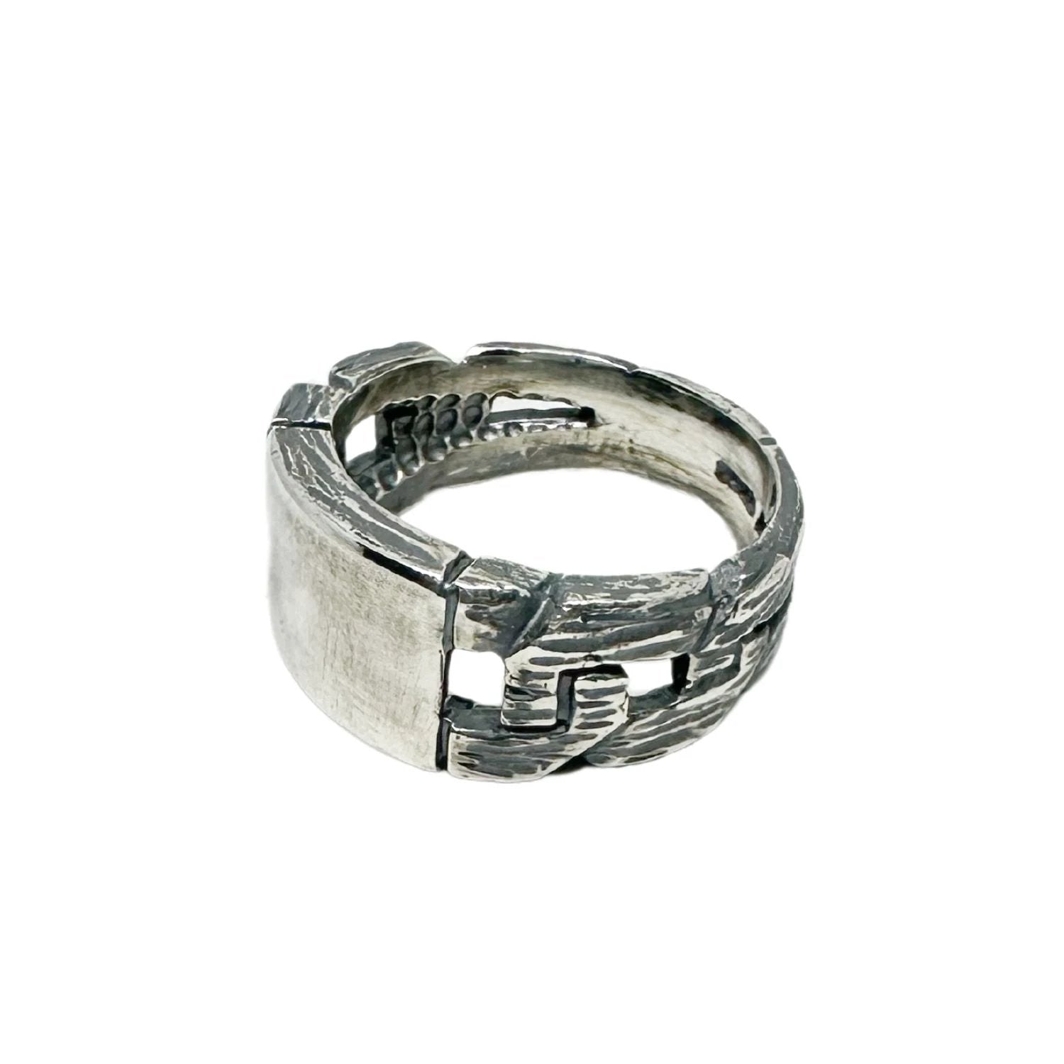 Mens Sterling Silver Ring – Handmade Chain & Plate Design by Tg-Jewellery By Tamara Gervasio (men-s-chain-plate-ring-sterling-silver-925-handmade)