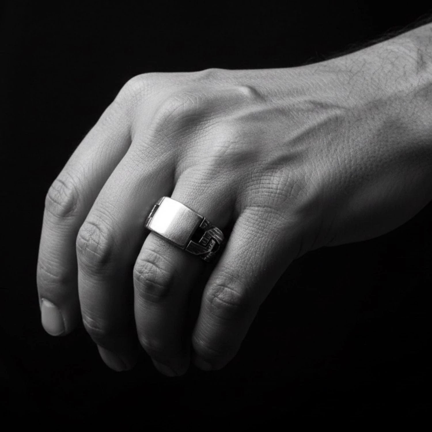 Mens Sterling Silver Ring – Handmade Chain & Plate Design by Tg-Jewellery By Tamara Gervasio (men-s-chain-plate-ring-sterling-silver-925-handmade)