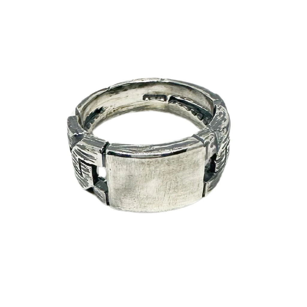 Mens Sterling Silver Ring – Handmade Chain & Plate Design by Tg-Jewellery By Tamara Gervasio (men-s-chain-plate-ring-sterling-silver-925-handmade)