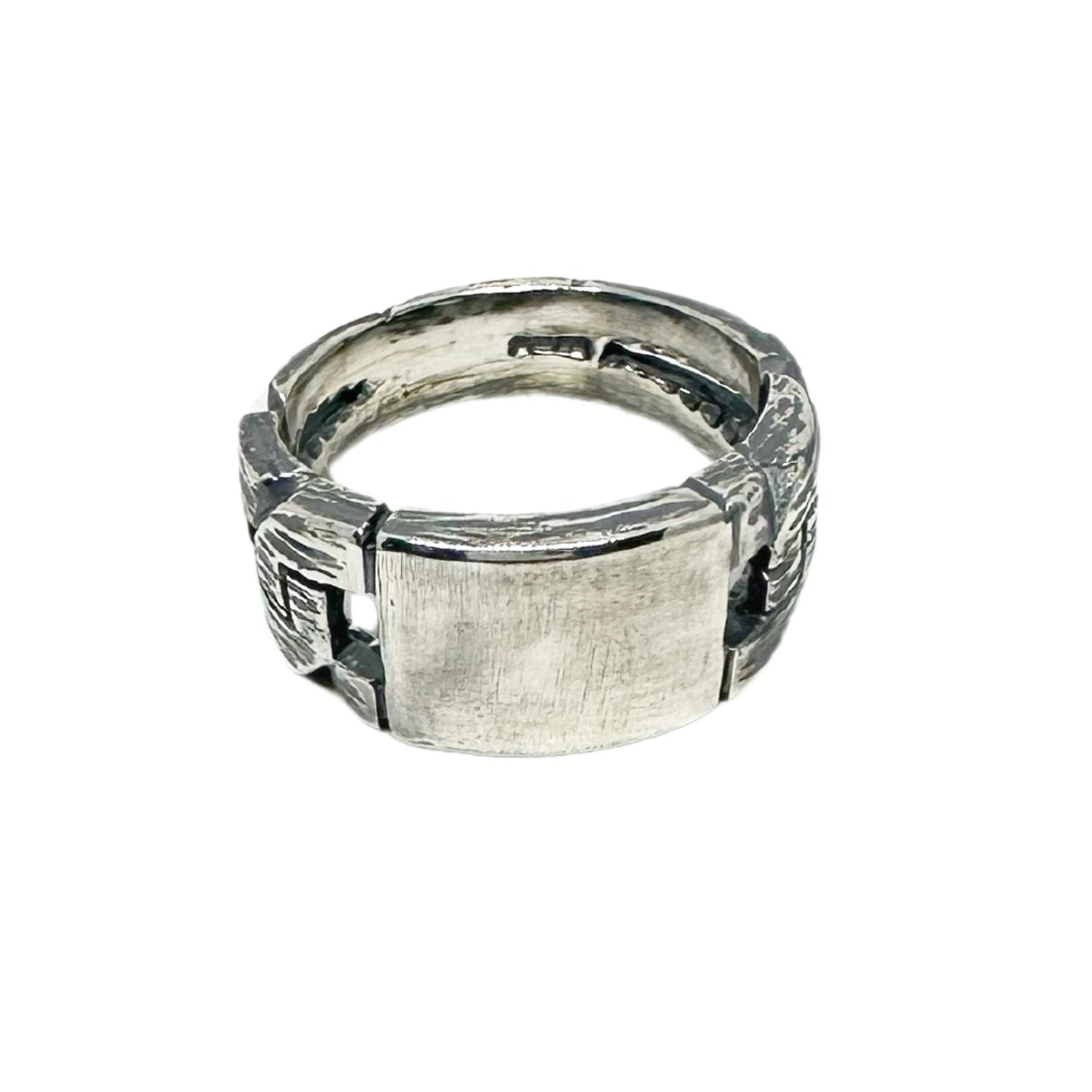 Mens Sterling Silver Ring – Handmade Chain & Plate Design by Tg-Jewellery By Tamara Gervasio (men-s-chain-plate-ring-sterling-silver-925-handmade)