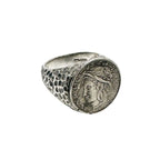 Roman Coin Signet Ring – Handcrafted Sterling Silver Statement by Tg-Jewellery By Tamara Gervasio (roman-lira-coin-signet-ring-sterling-silver-artisan-design)
