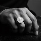 Roman Coin Signet Ring – Handcrafted Sterling Silver Statement by Tg-Jewellery By Tamara Gervasio (roman-lira-coin-signet-ring-sterling-silver-artisan-design)
