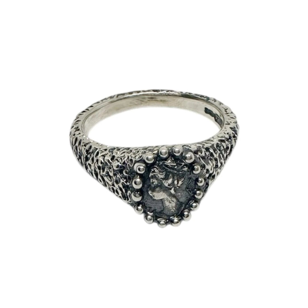 Sterling Silver Ring – Hand-Carved Cameo Design by Tg-Jewellery By Tamara Gervasio (ancient-cameo-muse-textured-ring-hand-carved-sterling-silver-one-of-a-kind)