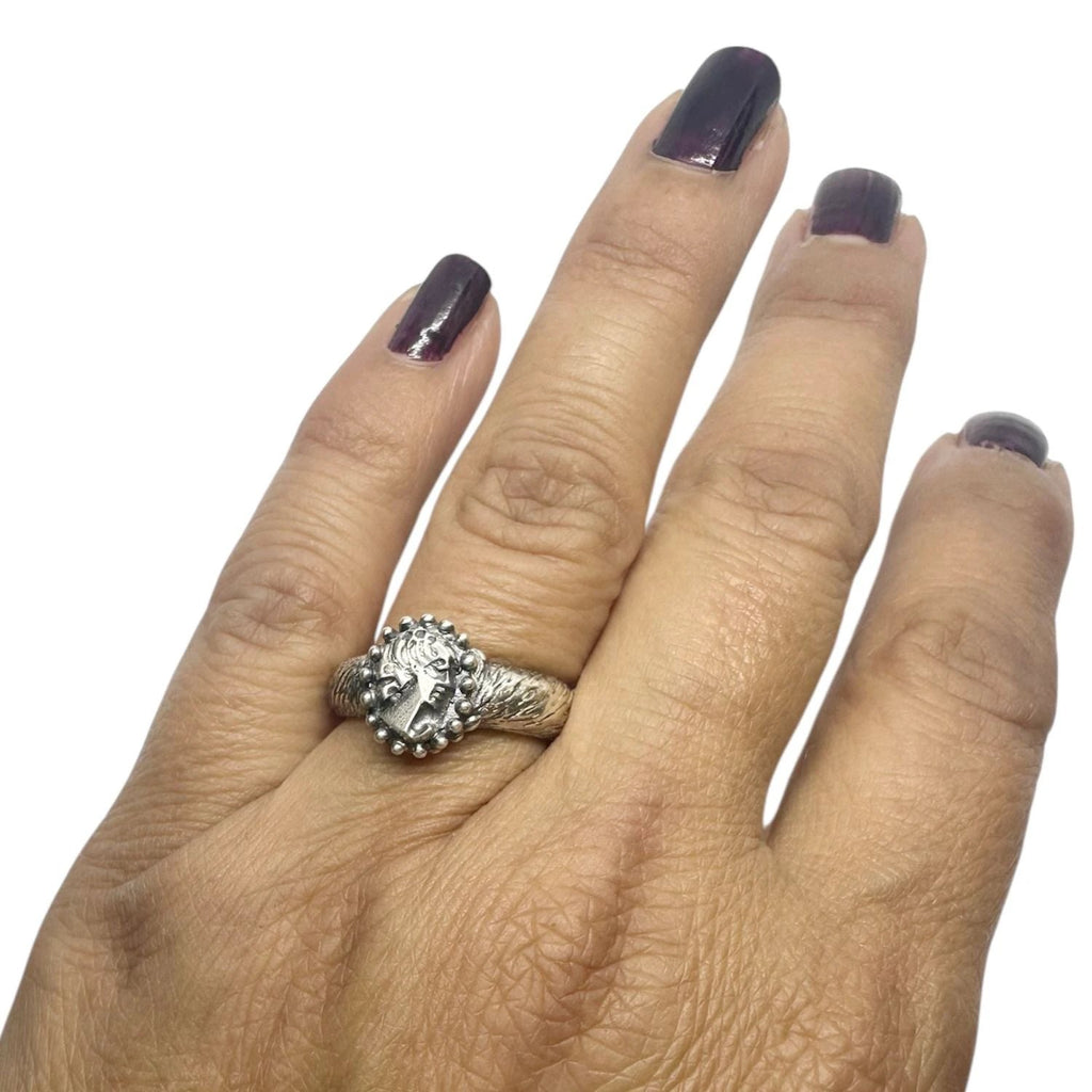 Cameo Ring – Handcrafted Sterling Silver Statement Piece by Tg-Jewellery By Tamara Gervasio (cameo-muse-ring-handcrafted-sterling-silver-one-of-a-kind)