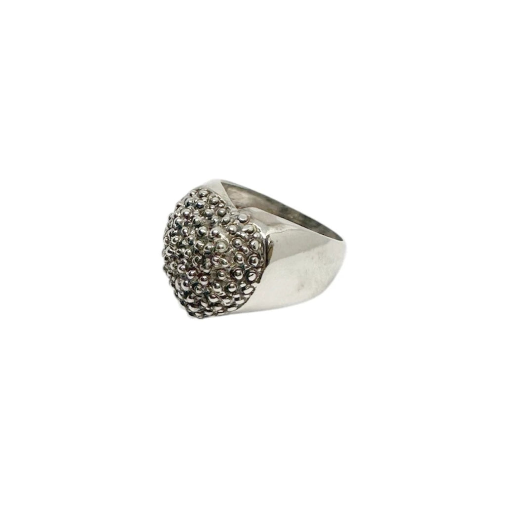 Sterling Silver Heart Ring – Handcrafted Statement Piece by Tg-Jewellery By Tamara Gervasio (hand-carved-sterling-silver-heart-ring-textured-statement-ring)