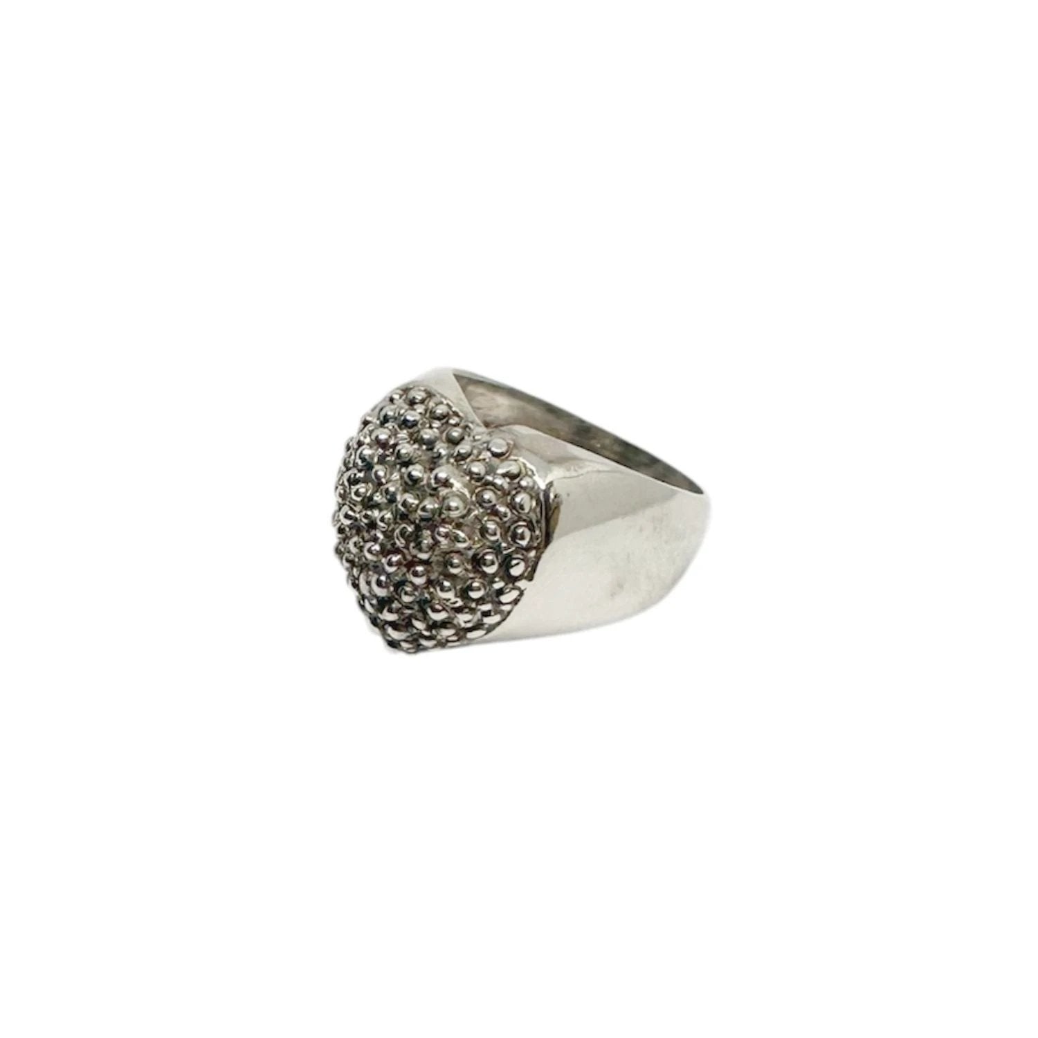 Sterling Silver Heart Ring – Handcrafted Statement Piece by Tg-Jewellery By Tamara Gervasio (hand-carved-sterling-silver-heart-ring-textured-statement-ring)