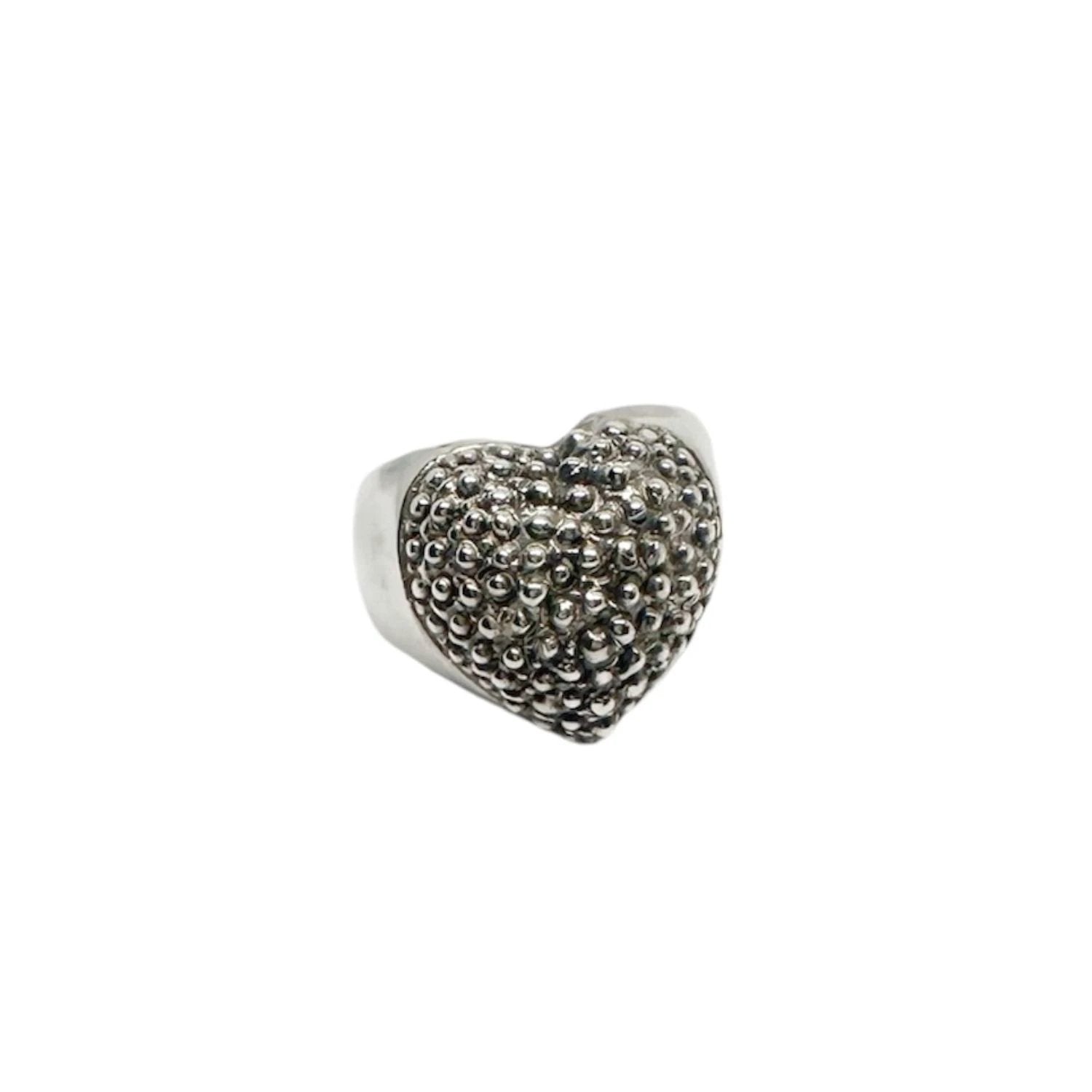 Sterling Silver Heart Ring – Handcrafted Statement Piece by Tg-Jewellery By Tamara Gervasio (hand-carved-sterling-silver-heart-ring-textured-statement-ring)