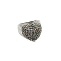Sterling Silver Heart Ring – Handcrafted Statement Piece by Tg-Jewellery By Tamara Gervasio (hand-carved-sterling-silver-heart-ring-textured-statement-ring)