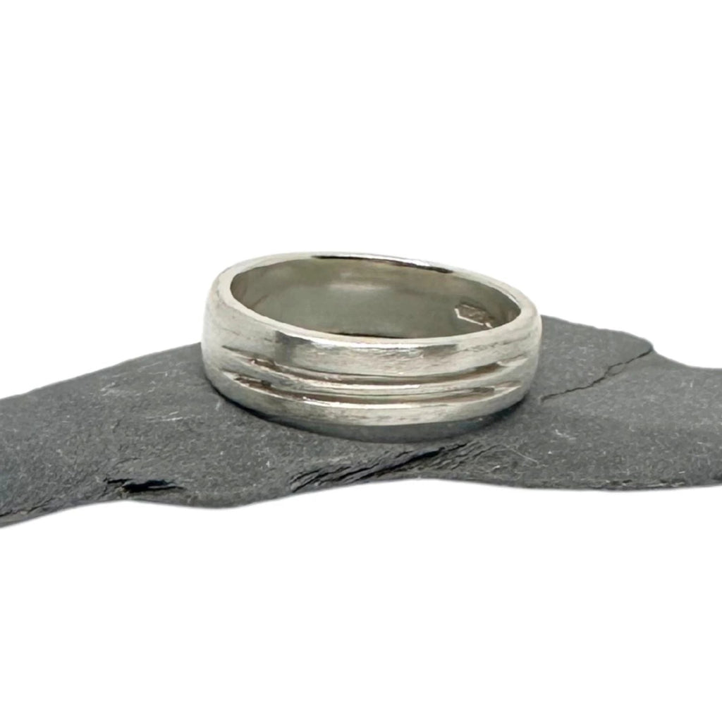 Men's Sterling Silver Ring - Contemporary Two Line Design by Tg-Jewellery By Tamara Gervasio (men-s-sterling-silver-two-open-line-band-ring-6-52mm)