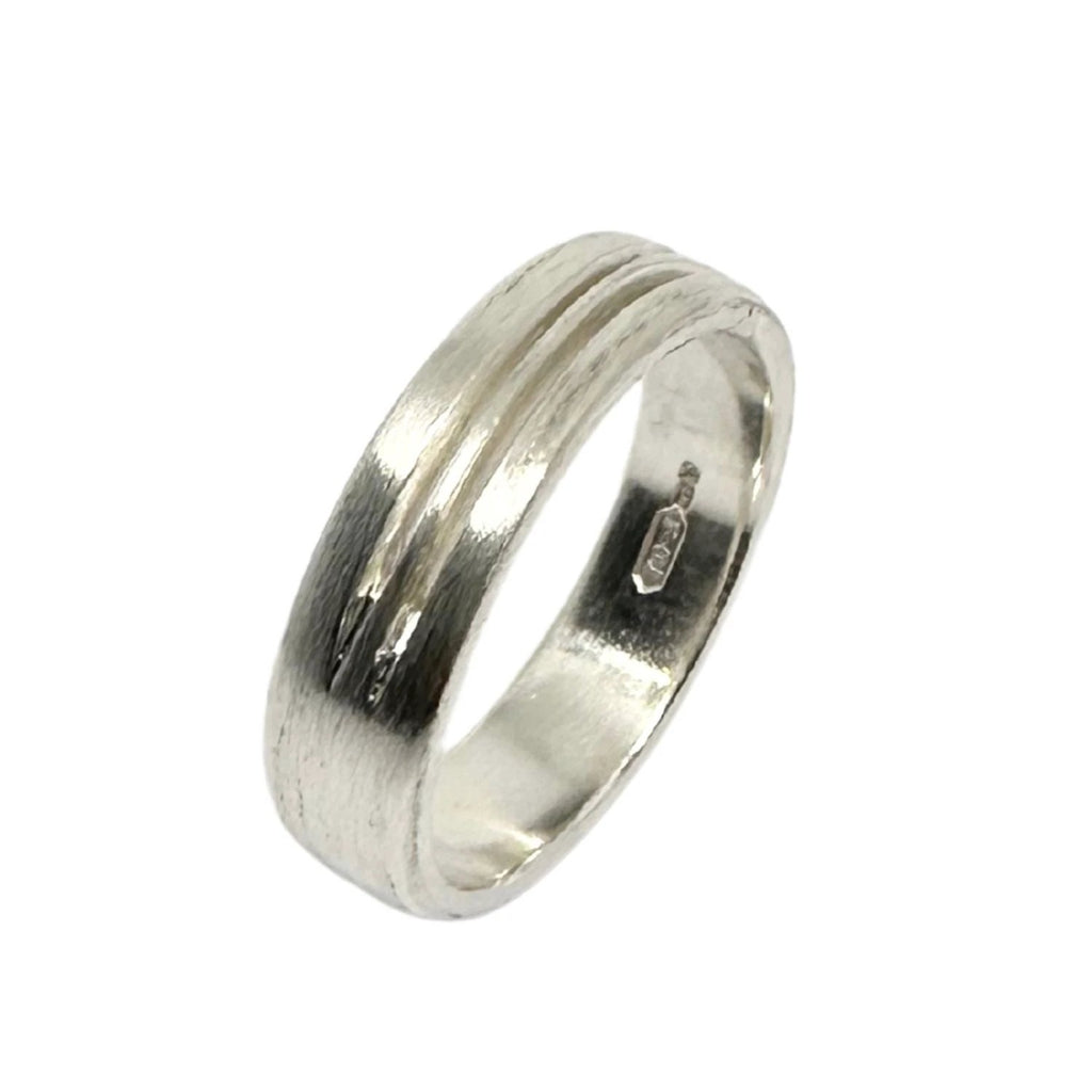 Men's Sterling Silver Ring - Contemporary Two Line Design by Tg-Jewellery By Tamara Gervasio (men-s-sterling-silver-two-open-line-band-ring-6-52mm)