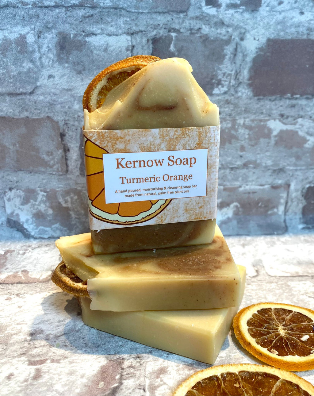 Turmeric Soap – Handmade Orange & Turmeric Cleansing Bar by Kernow Soap (turmeric-orange-soap)