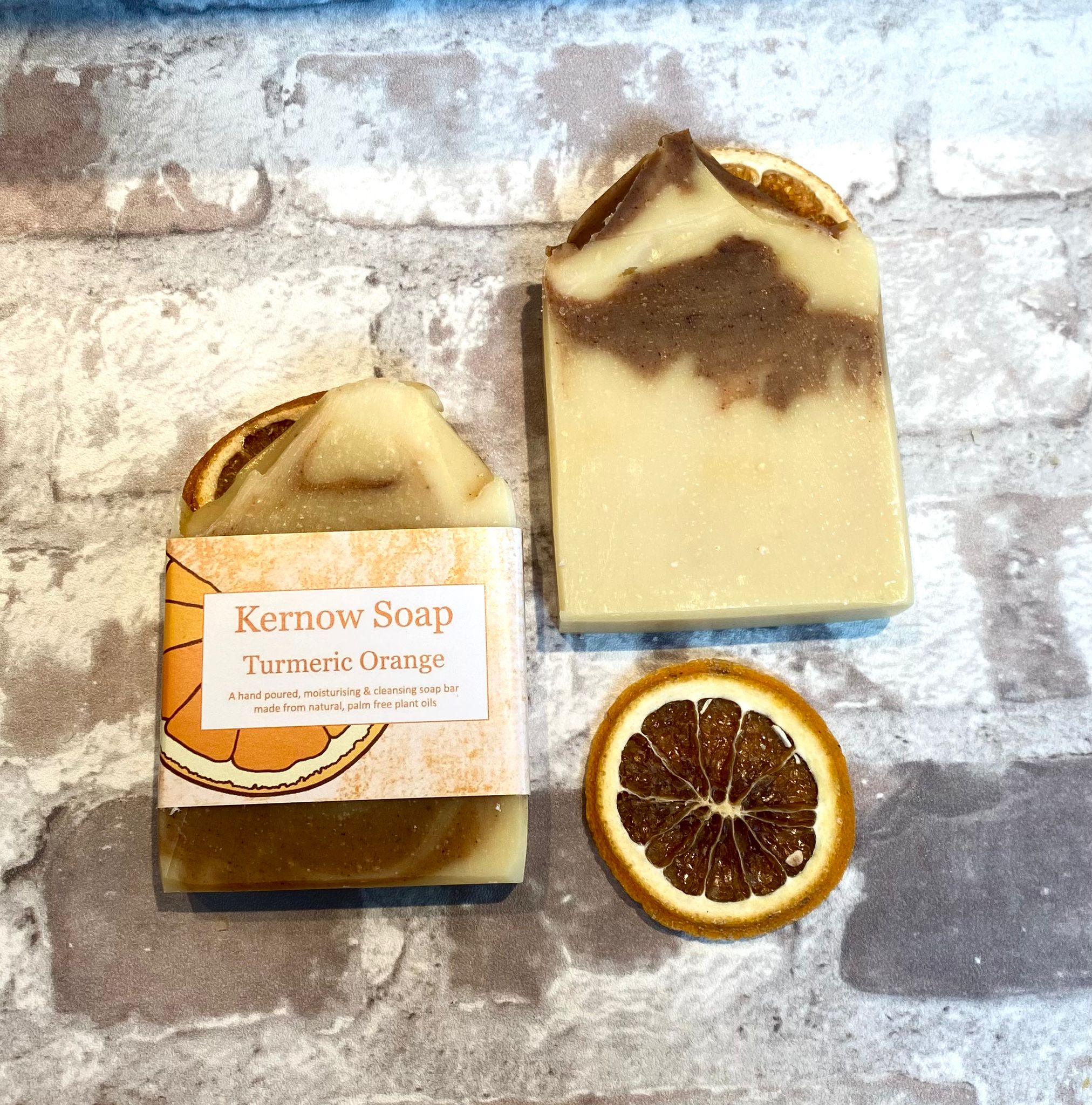 Turmeric Soap – Handmade Orange & Turmeric Cleansing Bar by Kernow Soap (turmeric-orange-soap)